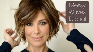 MESSY NATURAL WAVES BOB HAIRSTYLE  Tutorial for SHORT HAIR  Dominique Sachse [upl. by Kinelski804]