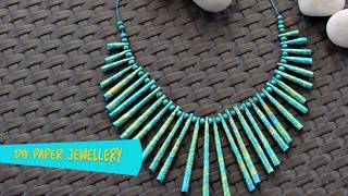 DIY Paper Jewellery Necklace [upl. by Mattheus]