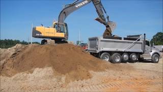 Excavator loading Topsoil [upl. by Llenart34]