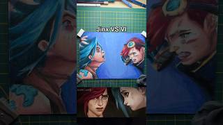 Drawing Jinx VS Vi from Arcane Leagues Of Legends [upl. by Yelloh120]