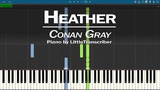 Conan Gray  Heather Piano Cover Synthesia Tutorial by LittleTranscriber [upl. by Adnilahs525]