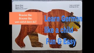 LearnGerman brauner Bär brown bear by Eric Carle read out loud [upl. by Sardse]