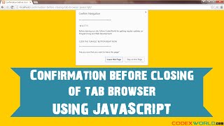 Confirmation Before Closing of TabBrowser using JavaScript [upl. by Amann94]