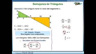 GEOMETRÍA Triángulos Semejantes Ejercicio 2 [upl. by Adev]