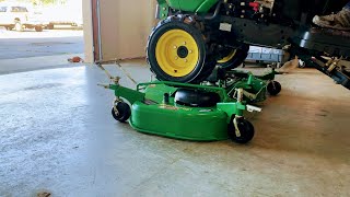 Tips On How To Install amp Remove A John Deere AutoConnect Mower Deck John Deere 1025r 1023e 1026r [upl. by Hsekar]