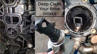 How To Clean Bmw Intake Manifold  Swirl Flap Delete [upl. by Yrtneg276]