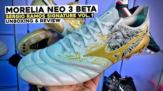 Mizuno MORELIA NEO 3 Beta SERGIO RAMOS Signature Vol 1  UNBOXING amp REVIEW [upl. by Ahcsat828]