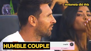 Funny Antonela gives a kiss when the camera shows her with MESSI during Inter Miami game today [upl. by Nivek]