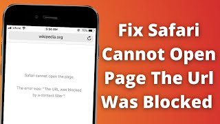 safari cannot open the page the url was blocked by a content filter iOS 14 [upl. by Anaujal405]