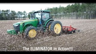 The Eliminator in Action Cotton Stalk PullerCotton Stalk Chopper [upl. by Essilem]