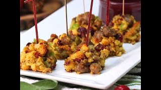 Sausage amp Stuffing Balls with Cranberry Dipping Sauce [upl. by Axia613]