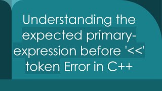 Understanding the expected primaryexpression before   token Error in C [upl. by Ellerey917]