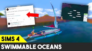 Swimmable Oceans EVERYWHERE amp Functional Custom Boats Sims 4 Mod News [upl. by Yelnik]