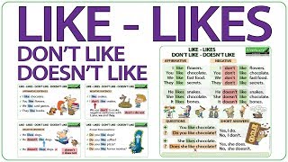 Like Likes Don’t like Doesn’t like  Present Simple Tense in English [upl. by Kuo547]