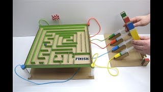 How to Make Hydraulic labyrinth with ball from Cardboard and syringes [upl. by Mann]