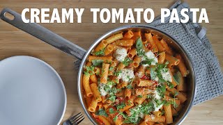 Creamy Tomato Pasta with Mozzarella  Parma Rosa Tortiglioni Recipe ASMR [upl. by Irneh]