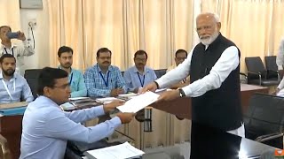 PM Modi files nomination from Varanasi accompanied by ministers allies [upl. by Abbot]