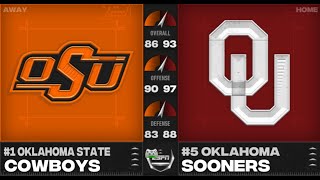 GAME OF THE YEAR  SFA Season 16 Week 14 Gameday 1 Oklahoma State  5 Oklahoma Highlights [upl. by Ellehcam]