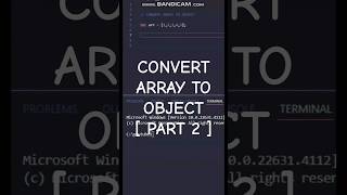 Convert ARRAY into OBJECT  PART 2  javascript programming webdevelopment coding [upl. by Pals174]