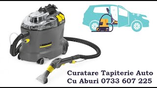 curatare tapiterie auto injectie extractie cu aspiratorul karcher Puzzi spalare tapiterie auto [upl. by Dukie849]