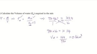 Mass and Volume of Water and Cement in Concrete Mix  Calculation [upl. by Hodge]