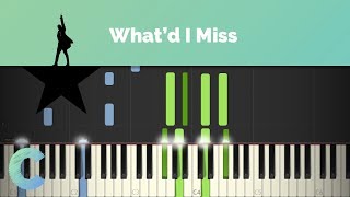 Hamilton  Whatd I Miss Piano Tutorial [upl. by Gnas879]