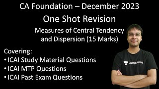 Measures of Central Tendency amp Dispersion  One Shot Revision  CA Foundation Dec23  Nishant Kumar [upl. by Trixie]