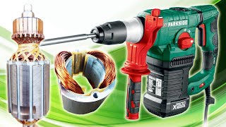 PARKSIDE HAMMER DRILL PBH 1500 E5 ARMATURE amp COIL WINDING [upl. by Mosira]