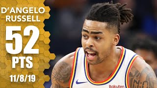 DAngelo Russell scores careerhigh 52 in WarriorsWolves OT thriller  201920 NBA Highlights [upl. by Curcio191]