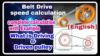 Belt Drive Speed Calculation  Pulley And Belt Drive System [upl. by Lesh]