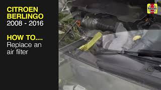 How to replace the air filter on the diesel Citroen Berlingo 2008  2016 [upl. by Mulford]