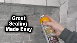 How to Seal Grout  Protect Your Grout and Tile  The Fixer Clips [upl. by Anerol659]