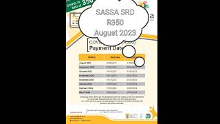 SASSA SRD R350 Grant August 2023 Payment Dates sassa [upl. by Euqram975]