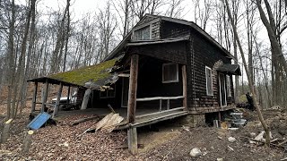 Pouring concrete at the ABANDONED CABIN LIVE [upl. by Naor]