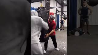 74 YEAR OLD GEORGE FOREMAN HITTING THE BAG POWER DON’T AGE [upl. by Eisdnil]