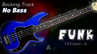 𝄢 FUNK Backing Track  No Bass  Backing track for bass 120 BPM in A backingtrack [upl. by Aicaca162]