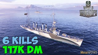 World of WarShips  Marblehead  6 KILLS  117K Damage  Replay Gameplay 4K 60 fps [upl. by Mita]