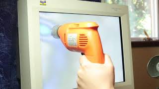 CRT Degaussing With A Drill [upl. by Nanda]