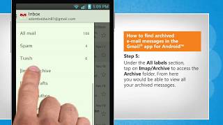 How to find archived email messages in the Gmail® app for Android™ Tutorial [upl. by Inaffyt]