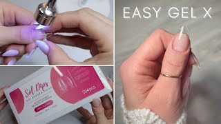 How To Do Soft GEL Tip Extensions Nails At Home  Easy Tutorial  Gel X Alternative [upl. by Ahsercel851]