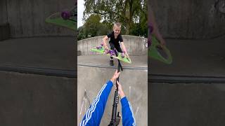 he switched up quick💀 scooter skatepark fail funny comedy sad skate bike diy spanner [upl. by Llerrehc957]