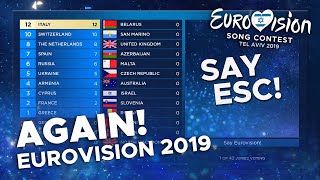 Eurovision 2019 Again  Grand Final Show amp Voting [upl. by Aznola]