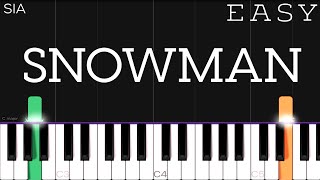 Sia  Snowman  EASY Piano Tutorial [upl. by Aridaj228]