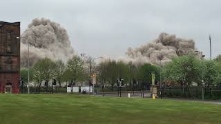 Norfolk Court Gorbals Glasgow Blow down  DemMaster Demolition Ltd  Explosive Demolition [upl. by Atteynot]