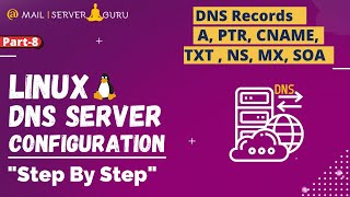 DNS Records A PTR CNAME NS MX SOA TXT  Linux DNS Server  Part8 [upl. by Nerhtak656]