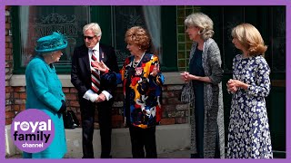 The Queen Meets Coronation Street Cast on Set in Manchester [upl. by Aicened915]