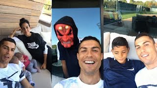 Cristiano Ronaldo  Instagram Live Stream  27 October 2017 w Ronaldo Jr  Twins amp Girlfriend [upl. by Kus]