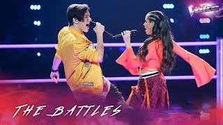 The Battles Aydan Calafiore v Madi Krstevski Uptown Funk  The Voice Australia 2018 [upl. by Ahtelrac]