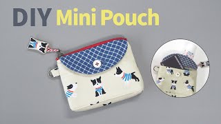 zipper coins pouch bag diy mini zipper pouch tutorial미니 지퍼 파우치동전지갑diy cute pouch 작은 파우치 [upl. by Orian610]