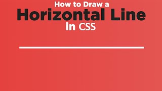 How to draw a Horizontal line in CSS [upl. by Ihsakat]